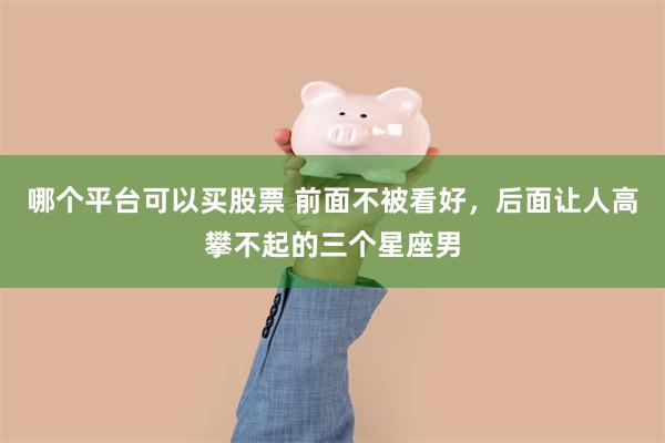 哪个平台可以买股票 前面不被看好，后面让人高攀不起的三个星座男