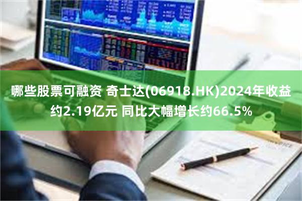 哪些股票可融资 奇士达(06918.HK)2024年收益约2.19亿元 同比大幅增长约66.5%