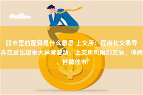 股市里的配资是什么意思 上交所：程序化交易导致证券交易出现重大异常波动，上交所可限制交易、停牌停市