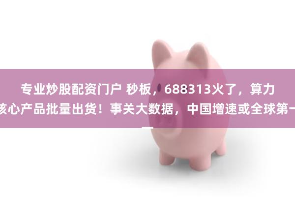 专业炒股配资门户 秒板，688313火了，算力核心产品批量出货！事关大数据，中国增速或全球第一