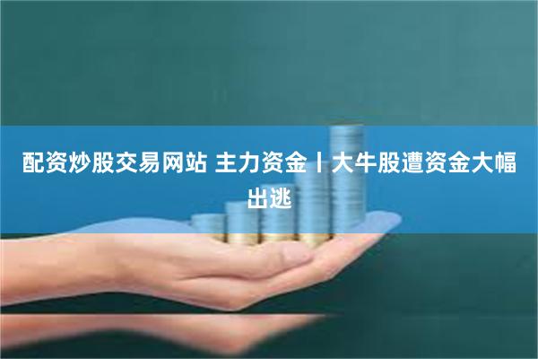 配资炒股交易网站 主力资金丨大牛股遭资金大幅出逃